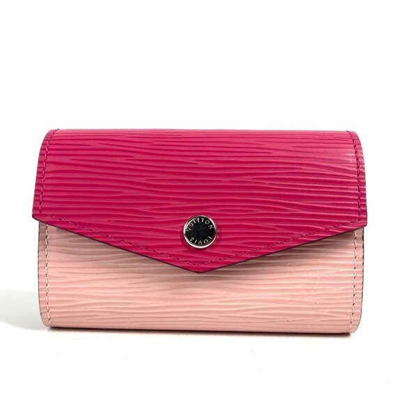 LOUIS VUITTON Pink Leather Card Holder - Picture 1 of 13